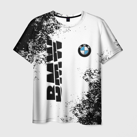 Мужская футболка 3D с принтом BMW | БМВ РАЗРЕЗАННОЕ ЛОГО , 100% полиэфир | прямой крой, круглый вырез горловины, длина до линии бедер | bmw | авто | автомобиль | бмв | логотип | марка | машина | модель