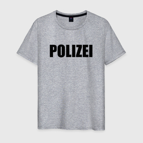 Мужская футболка хлопок с принтом POLIZEI Полиция Надпись Черная в Белгороде, 100% хлопок | прямой крой, круглый вырез горловины, длина до линии бедер, слегка спущенное плечо. | germany | германия | милиция | надпись | немецкая | сила | структуры | чб | швейцария