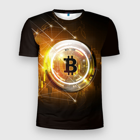 Мужская футболка 3D спортивная с принтом КРИПТОВАЛЮТА БИТКОИН в Екатеринбурге, 100% полиэстер с улучшенными характеристиками | приталенный силуэт, круглая горловина, широкие плечи, сужается к линии бедра | bitcoin | btc | coin | биткоин | биткойн | валюта | деньги | криптовалюта | монета | платёжная система | технология