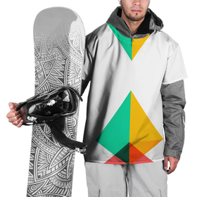 Накидка на куртку 3D с принтом Треугольники в Екатеринбурге, 100% полиэстер |  | Тематика изображения на принте: геометрия | минимализм | пирамида | треугольники | цвета