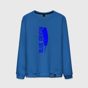 Мужской свитшот хлопок с принтом Blue Origin logo перо в Екатеринбурге, 100% хлопок |  | Тематика изображения на принте: blue origin | блю ориджин | перо