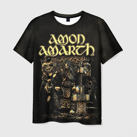 Мужская футболка 3D с принтом Amon Amarth в Новосибирске, 100% полиэфир | прямой крой, круглый вырез горловины, длина до линии бедер | amon amarth | metal | викинг метал | группы | дэт метал | метал | музыка | рок