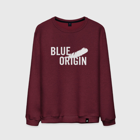 Мужской свитшот хлопок с принтом Blue Origin logo перо в Екатеринбурге, 100% хлопок |  | blue origin | блю ориджин | перо