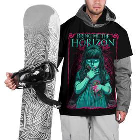 Накидка на куртку 3D с принтом Bring Me the Horizon , 100% полиэстер |  | bmth | bring me the horizon | horizon | группы | музыка | рок