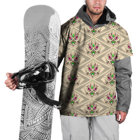 Накидка на куртку 3D с принтом Арт деко на бежевом фоне  в Тюмени, 100% полиэстер |  | абстрактный | арт | арт деко | бежевый фон | геометрические фигуры | креативный | модный | молодежный | современный | украшение