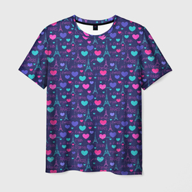 Мужская футболка 3D с принтом Париж (Город Любви) , 100% полиэфир | прямой крой, круглый вырез горловины, длина до линии бедер | amur | fashion | for lovers | france | glamor | love | paris | romance | амур | гламур | город любви | для влюбленных | любовь | мода | париж | романтика | страна | франция | эйфелева башня