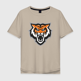 Мужская футболка хлопок Oversize с принтом Tigers Team в Курске, 100% хлопок | свободный крой, круглый ворот, “спинка” длиннее передней части | 2022 | animal | cat | lion | tiger | год тигра | животные | зубы | кот | кошка | лев | охотник | полосатый | природа | тигр | тигренок | тигрица | хищник