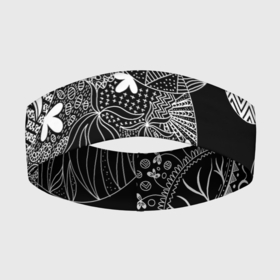 Повязка на голову 3D с принтом Монохромные Узоры в Новосибирске,  |  | art | арт | градиент | иллюстрации | круги | крутая | крутой | монохром | орнамент | популярные | рисунок | топ | тренд | узор | узоры | цветы | черно белая | черно белые