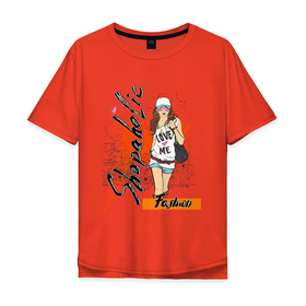 Мужская футболка хлопок Oversize с принтом Shopaholic в Санкт-Петербурге, 100% хлопок | свободный крой, круглый ворот, “спинка” длиннее передней части | shopaholic | модница | шопинг | шопоголик