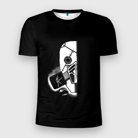 Мужская футболка 3D спортивная с принтом Бункер Хоу в Курске, 100% полиэстер с улучшенными характеристиками | приталенный силуэт, круглая горловина, широкие плечи, сужается к линии бедра | аниме | арт | бункер . | манга | маска | респиратор