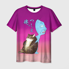 Мужская футболка 3D с принтом Я Цусима в Тюмени, 100% полиэфир | прямой крой, круглый вырез горловины, длина до линии бедер | anime | cat | manga | neko | ore | tsushima | аниме | кот | котик | манга | неко | цусима | я цусима