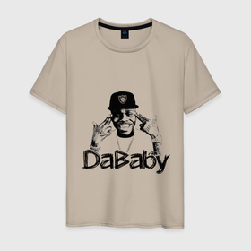 Мужская футболка хлопок с принтом DaBaby в Кировске, 100% хлопок | прямой крой, круглый вырез горловины, длина до линии бедер, слегка спущенное плечо. | baby jesus | dababy | rapper dababy | джонатан линдейл кирк | рэп | рэпер