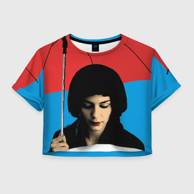 Женская футболка Crop-top 3D с принтом Amlie в Новосибирске, 100% полиэстер | круглая горловина, длина футболки до линии талии, рукава с отворотами | amelie poulain | amlie | амели | амели пулен | фильм амели