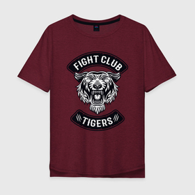 Мужская футболка хлопок Oversize с принтом Fight Club Tigers в Санкт-Петербурге, 100% хлопок | свободный крой, круглый ворот, “спинка” длиннее передней части | 2022 | animal | cat | fight club | lion | mma | tiger | ufc | боец | год тигра | единоборства | животные | зверь | зубы | кот | кошка | лев | охотник | полосатый | природа | спорт | тигр | тигренок | тигрица | хищник