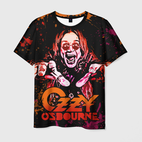 Мужская футболка 3D с принтом Ozzy Osbourne в Петрозаводске, 100% полиэфир | прямой крой, круглый вырез горловины, длина до линии бедер | black sabbath | hard rock | heavy metal | john michael osbourne | ozzy osbourne | джон майкл осборн | оззи осборн | хард рок | хеви метал