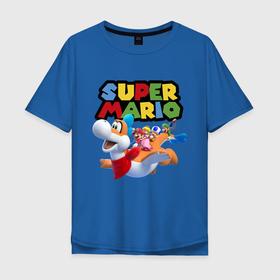 Мужская футболка хлопок Oversize с принтом Super Mario убойная компания в Курске, 100% хлопок | свободный крой, круглый ворот, “спинка” длиннее передней части | company | dinosaur | flight | luigi | mushroom | nintendo | party | super mario | video game | вечеринка | видеоигра | гриб | динозавр | йоши | компания | луиджи | нинтендо | полёт | супер марио