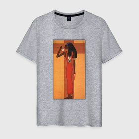 Мужская футболка хлопок с принтом Древняя Египтянка , 100% хлопок | прямой крой, круглый вырез горловины, длина до линии бедер, слегка спущенное плечо. | арт | винтаж | гравюра | египет | история | рисунок | фараон