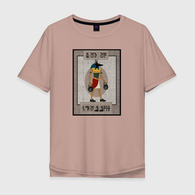 Мужская футболка хлопок Oversize с принтом Бог кроссфита. Анубис в Курске, 100% хлопок | свободный крой, круглый ворот, “спинка” длиннее передней части | анубис | гири | древний египет | кроссфит | спорт | фитнес