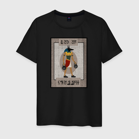 Мужская футболка хлопок с принтом Бог кроссфита. Анубис в Рязани, 100% хлопок | прямой крой, круглый вырез горловины, длина до линии бедер, слегка спущенное плечо. | анубис | гири | древний египет | кроссфит | спорт | фитнес