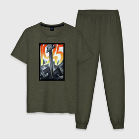 Мужская пижама хлопок с принтом 9 мая 1945 года в Тюмени, 100% хлопок | брюки и футболка прямого кроя, без карманов, на брюках мягкая резинка на поясе и по низу штанин
 | винтаж | день победы | патриот | плакат | победа | ретро | советский | ссср