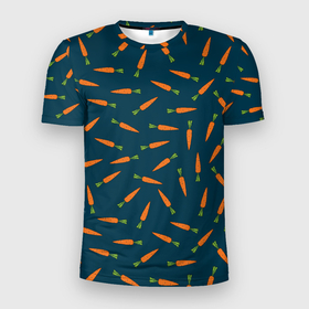 Мужская футболка 3D спортивная с принтом Морковки паттерн в Петрозаводске, 100% полиэстер с улучшенными характеристиками | приталенный силуэт, круглая горловина, широкие плечи, сужается к линии бедра | carrot | веган | вегетарианец | еда | зож | морковка | морковки | паттерн | правильное питание | темный принт