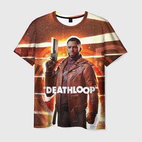 Мужская футболка 3D с принтом Кольт Ван Deathloop в Тюмени, 100% полиэфир | прямой крой, круглый вырез горловины, длина до линии бедер | Тематика изображения на принте: bethesda | colt vahn | deathloop | games | gun | julianna 