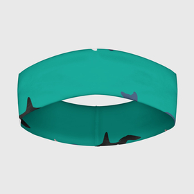 Повязка на голову 3D с принтом Нарвал, киты, касатка паттерн в Тюмени,  |  | изумрудно зеленый цвет | касатки | киты | морская фауна | морские животные | морские жители | нарвал | океан | паттерн