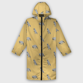 Дождевик унисекс 3D с принтом Еноты паттерн в городе Новоалтайск,  |  | pattern | raccoons | еноты | забавные животные | звери | кремовый | охра | охристый | паттерн | песочный цвет | светло желтый
