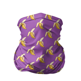 Бандана-труба 3D с принтом Бананы на лиловом паттерн в Санкт-Петербурге, 100% полиэстер, ткань с особыми свойствами — Activecool | плотность 150‒180 г/м2; хорошо тянется, но сохраняет форму | бананы | еда | лиловый | паттерн | сиреневый цвет | тропические фрукты | фиолетовый | фрукты