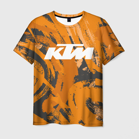 Мужская футболка 3D с принтом KTM | КТМ (Z) в Кировске, 100% полиэфир | прямой крой, круглый вырез горловины, длина до линии бедер | enduro | grange | ktm | moto | moto sport | motocycle | sportmotorcycle | гранж | ктм | мото | мото спорт | мотоспорт | спорт мото