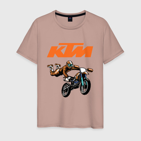 Мужская футболка хлопок с принтом KTM | МОТОКРОСС (Z) в Тюмени, 100% хлопок | прямой крой, круглый вырез горловины, длина до линии бедер, слегка спущенное плечо. | enduro | ktm | moto | moto sport | motocycle | sportmotorcycle | ктм | мото | мото спорт | мотоспорт | спорт мото