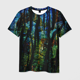Мужская футболка 3D с принтом Разноцветная гора в Курске, 100% полиэфир | прямой крой, круглый вырез горловины, длина до линии бедер | горы | необычные скалы | разбитый камень | разноцветные камни | сине желтые горы | текстура камня