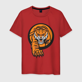 Мужская футболка хлопок с принтом Жизнь Тигра в Екатеринбурге, 100% хлопок | прямой крой, круглый вырез горловины, длина до линии бедер, слегка спущенное плечо. | 2022 | animal | cat | lion | tiger | год тигра | животные | зверь | зубы | кот | кошка | лев | охотник | полосатый | природа | тигр | тигренок | тигрица | хищник