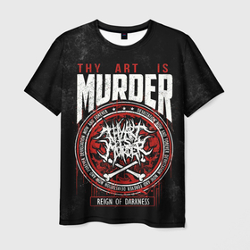 Мужская футболка 3D с принтом Thy Art Is Murder в Новосибирске, 100% полиэфир | прямой крой, круглый вырез горловины, длина до линии бедер | Тематика изображения на принте: death metal | deathcore | thy art is murder | группы | дэткор | метал | музыка | рок