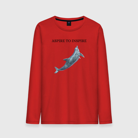 Мужской лонгслив хлопок с принтом Дельфин в Курске, 100% хлопок |  | aspire | dolphin | inspire | дельфин | морской житель