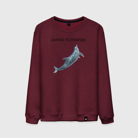 Мужской свитшот хлопок с принтом Дельфин , 100% хлопок |  | aspire | dolphin | inspire | дельфин | морской житель