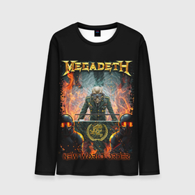 Мужской лонгслив 3D с принтом Megadeth в Белгороде, 100% полиэстер | длинные рукава, круглый вырез горловины, полуприлегающий силуэт | megadeth | metal | trash metal | группы | метал | музыка | рок | треш метал