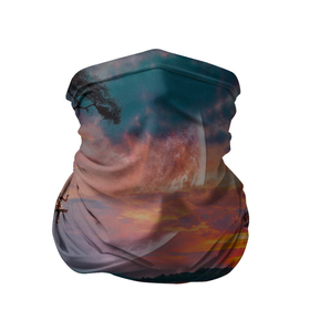 Бандана-труба 3D с принтом закат на качелях в Новосибирске, 100% полиэстер, ткань с особыми свойствами — Activecool | плотность 150‒180 г/м2; хорошо тянется, но сохраняет форму | берег | закат | звезды | море | планета