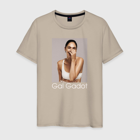 Мужская футболка хлопок с принтом Галь Гадот в Тюмени, 100% хлопок | прямой крой, круглый вырез горловины, длина до линии бедер, слегка спущенное плечо. | gal gadot | актриса | галь гадот | известная личность | модель