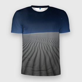 Мужская футболка 3D спортивная с принтом Пустыня дюна песок ночь , 100% полиэстер с улучшенными характеристиками | приталенный силуэт, круглая горловина, широкие плечи, сужается к линии бедра | desert | dune | night | дюна | звезды | ночь | песок | пустыня