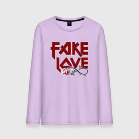 Мужской лонгслив хлопок с принтом Fake Love в Новосибирске, 100% хлопок |  | fake | иллюстрация | любовь | наигранная любовь | роза | цветок