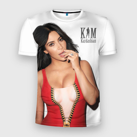 Мужская футболка 3D спортивная с принтом Ким Кардашьян  в Курске, 100% полиэстер с улучшенными характеристиками | приталенный силуэт, круглая горловина, широкие плечи, сужается к линии бедра | armenian | celebrity | diamond ring | kardashian family | kim kardashian | logo | red dress | армянка | бриллиантовое кольцо | знаменитость | ким кардашьян | красное платье | логотип | семейство кардашьян