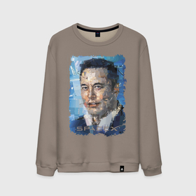 Мужской свитшот хлопок с принтом Elon Musk, Space X в Тюмени, 100% хлопок |  | celebrity | elon musk | genius | revolutionary | space x | гений | знаменитость | илон маск | революционер