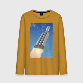 Мужской лонгслив хлопок с принтом Cтарт ракеты Space X в Тюмени, 100% хлопок |  | Тематика изображения на принте: cloud | cosmos | flight | revolution | sky | space x | космос | небо | облака | революция