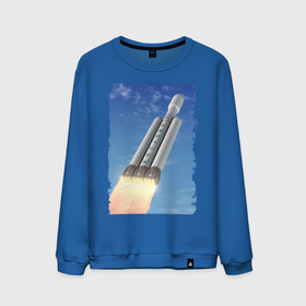 Мужской свитшот хлопок с принтом Cтарт ракеты Space X в Курске, 100% хлопок |  | cloud | cosmos | flight | revolution | sky | space x | космос | небо | облака | революция