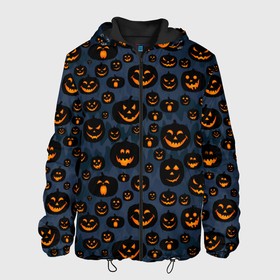 Мужская куртка 3D с принтом HALLOWEEN в Петрозаводске, ткань верха — 100% полиэстер, подклад — флис | прямой крой, подол и капюшон оформлены резинкой с фиксаторами, два кармана без застежек по бокам, один большой потайной карман на груди. Карман на груди застегивается на липучку | halloween | holiday | pumpkin | samayn | vampire | zombie | вампир | ведьма | вечеринка | день всех святых | зомби | карнавал | маскарад | мертвец | оборотень | привидение | самайн | светильник джека | страшный джек | труп