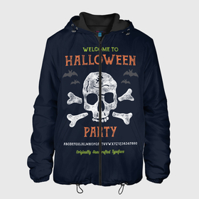 Мужская куртка 3D с принтом Halloween Party в Новосибирске, ткань верха — 100% полиэстер, подклад — флис | прямой крой, подол и капюшон оформлены резинкой с фиксаторами, два кармана без застежек по бокам, один большой потайной карман на груди. Карман на груди застегивается на липучку | halloween | holiday | pumpkin | samayn | vampire | zombie | вампир | ведьма | вечеринка | день всех святых | зомби | карнавал | маскарад | мертвец | оборотень | привидение | самайн | светильник джека | страшный джек | труп