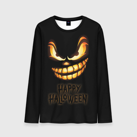 Мужской лонгслив 3D с принтом Happy Halloween в Тюмени, 100% полиэстер | длинные рукава, круглый вырез горловины, полуприлегающий силуэт | halloween | holiday | pumpkin | samayn | vampire | zombie | вампир | ведьма | вечеринка | день всех святых | зомби | карнавал | маскарад | мертвец | оборотень | привидение | самайн | светильник джека | страшный джек | труп