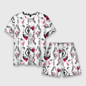 Мужской костюм с шортами 3D с принтом Абстрактный современный узор в Екатеринбурге,  |  | абстрактный | ажурный | бабочки | винтажный | красное сердце | лоскуты | любовь | пэчворк | ретро | сердце | современный | черный и белый