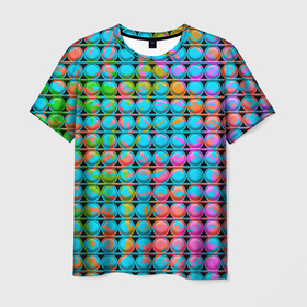 Мужская футболка 3D с принтом POP IT | Взрыв Красок , 100% полиэфир | прямой крой, круглый вырез горловины, длина до линии бедер | it | pop | pop it | взрыв | димпл | игрушка антистресс | краски | поп ит | попит | пупырышки | радуга | разноцветная | симпл | сквиш | тренд тик тока